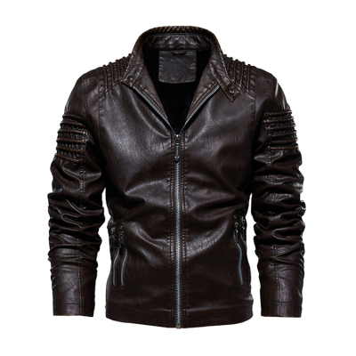 Fashion Motorcycle Coat Warm Leather Jacket New Men